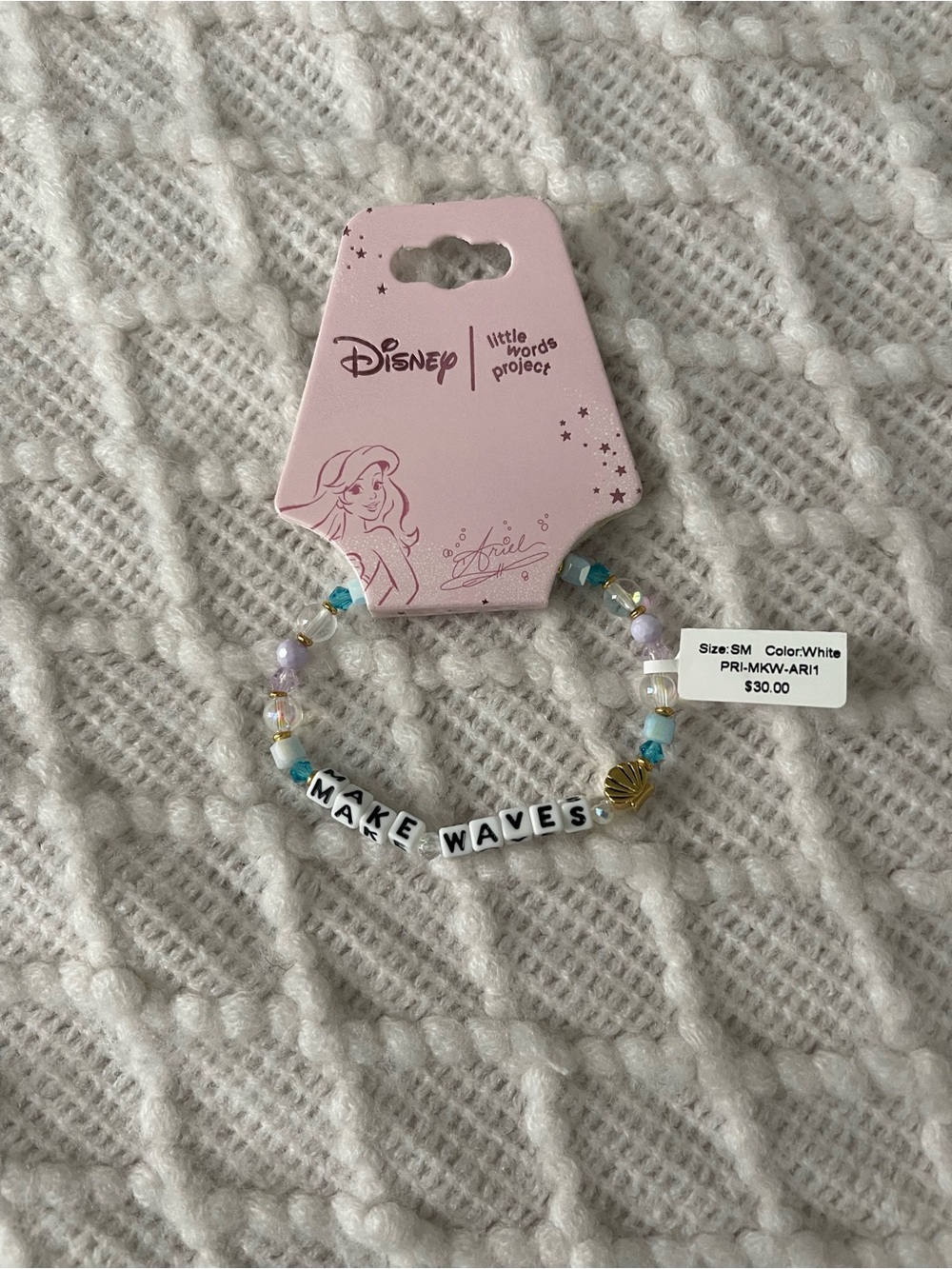 Little Words Project Disney Princess Ariel "Make Waves" Bracelet - Picture 5 of 5